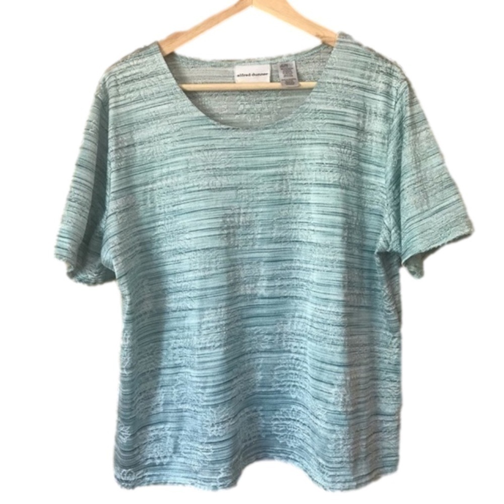 ALFRED Dunner textured metallic pastel floral knit top size large